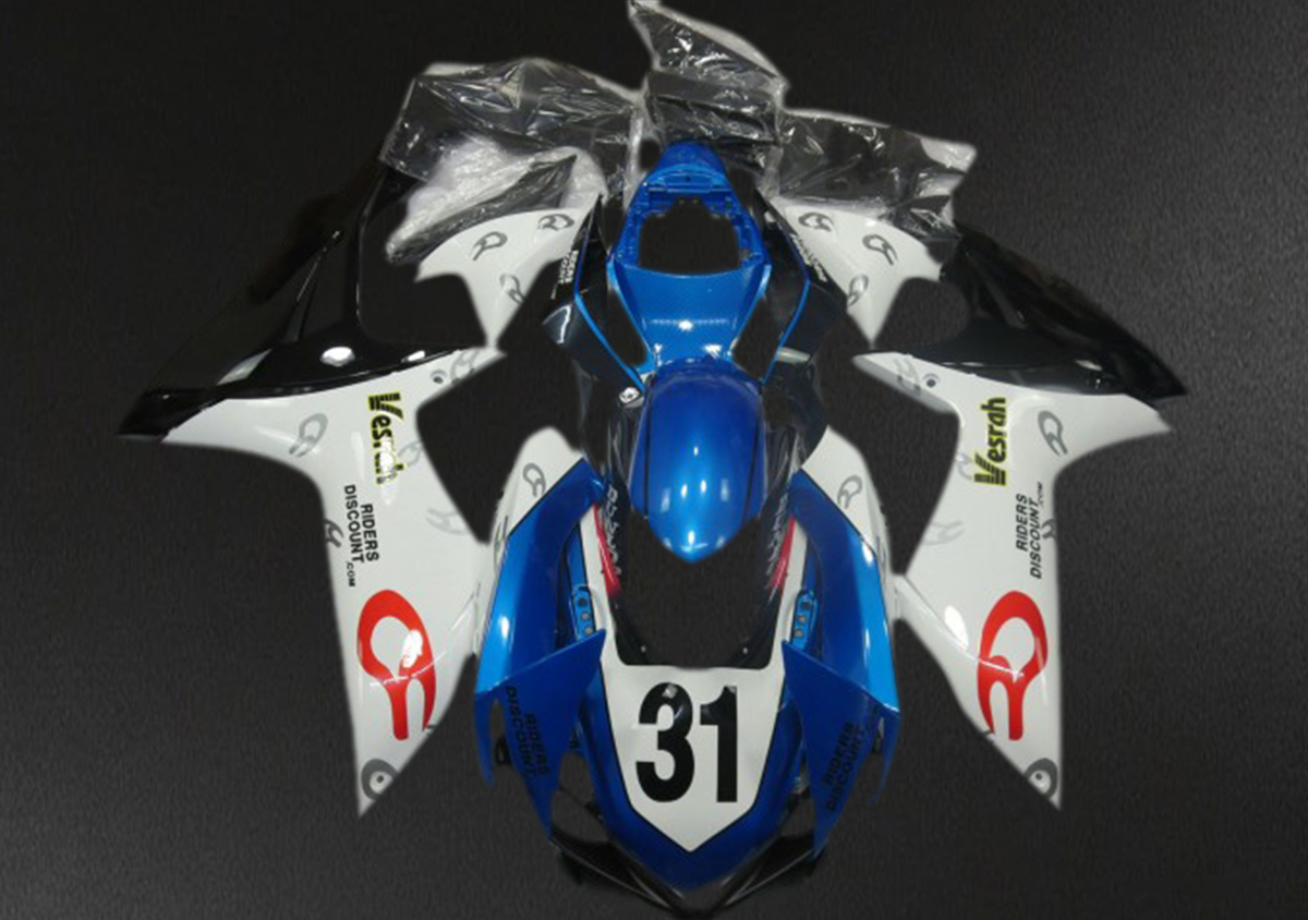 Suzuki GSXR 600-750 (2011-2024) Blue, White & Black Vesrah Motorcycle Fairings Kit - Aftermarket ABS Bodywork