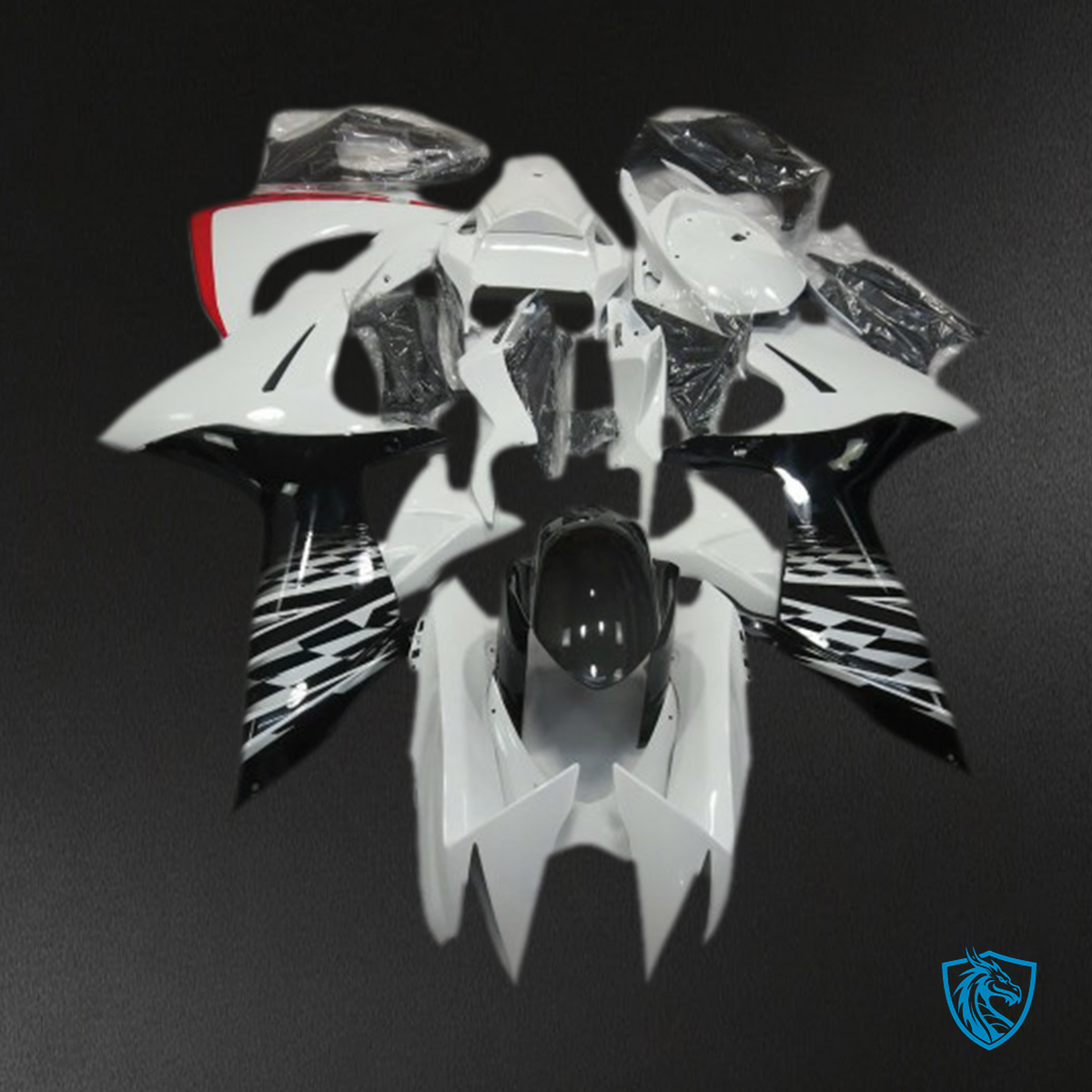 Suzuki GSXR 600-750 (2011-2024) White & Black Motorcycle Fairings Kit | ABS Bodywork