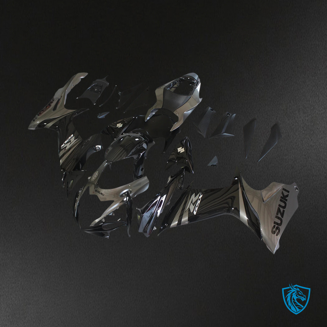 Suzuki GSXR 600-750 (2011-2025) Black & Gray - Fairing Kit