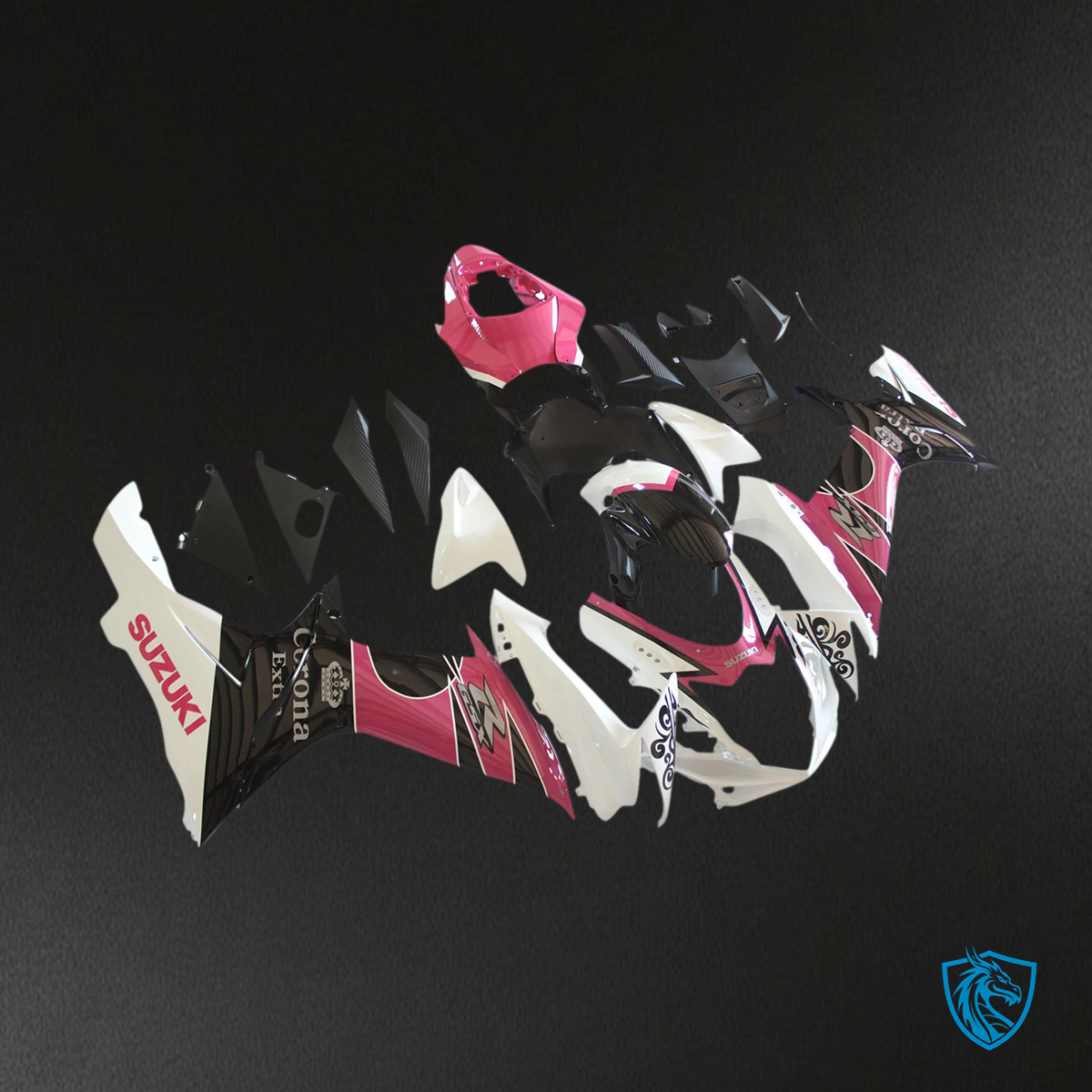 Suzuki GSXR 600-750 (2011-2025) Black, Pink & White - Fairing Kit