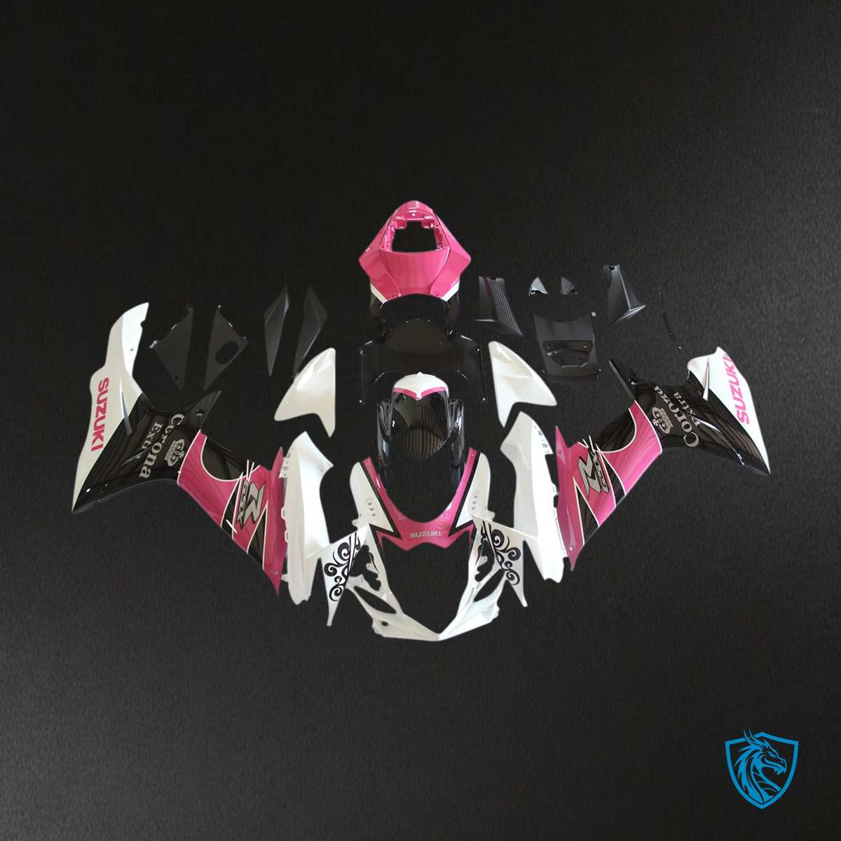 Suzuki GSXR 600-750 (2011-2025) Black, Pink & White - Fairing Kit