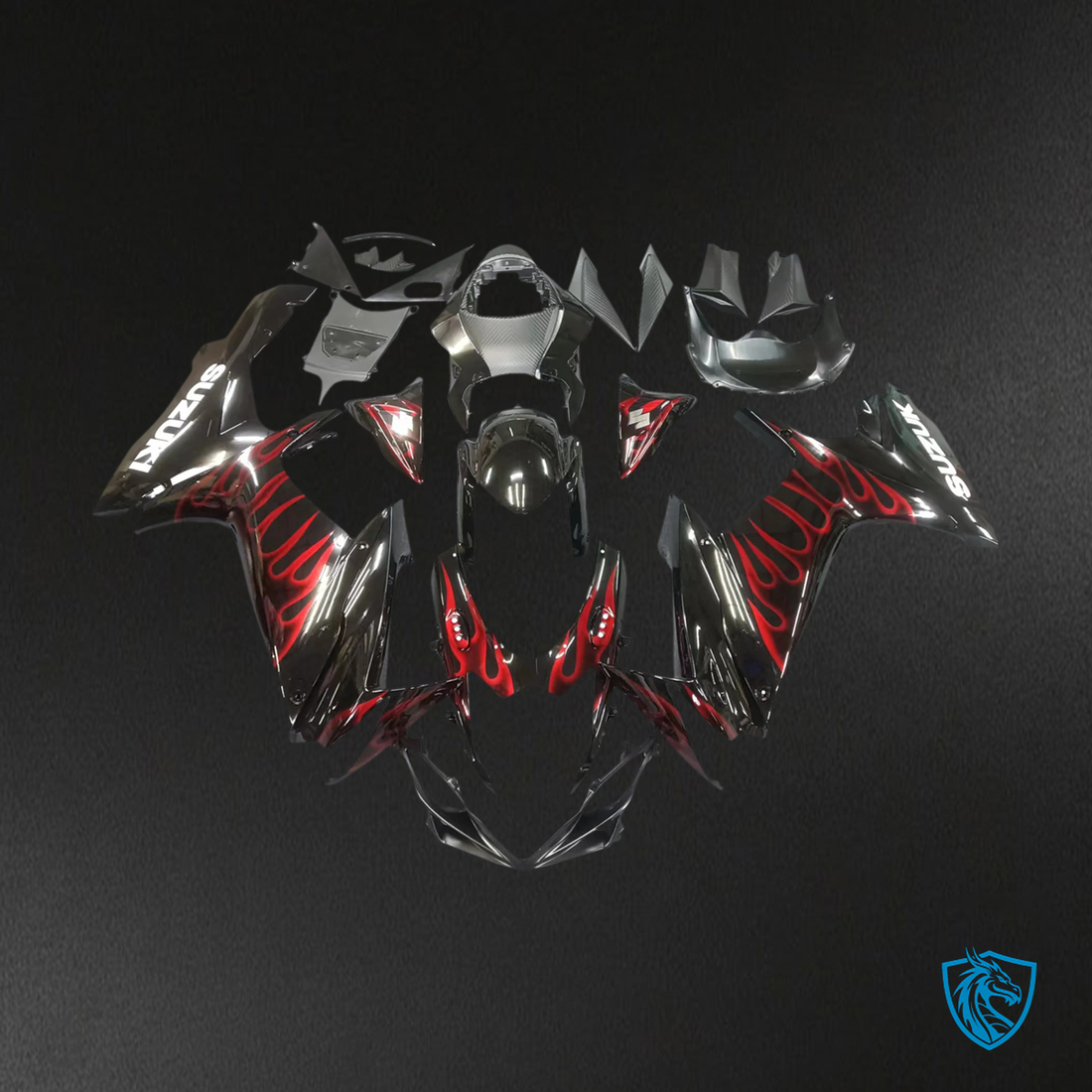 Suzuki GSXR 600-750 (2011-2025) Black and Red - Fairing Kit