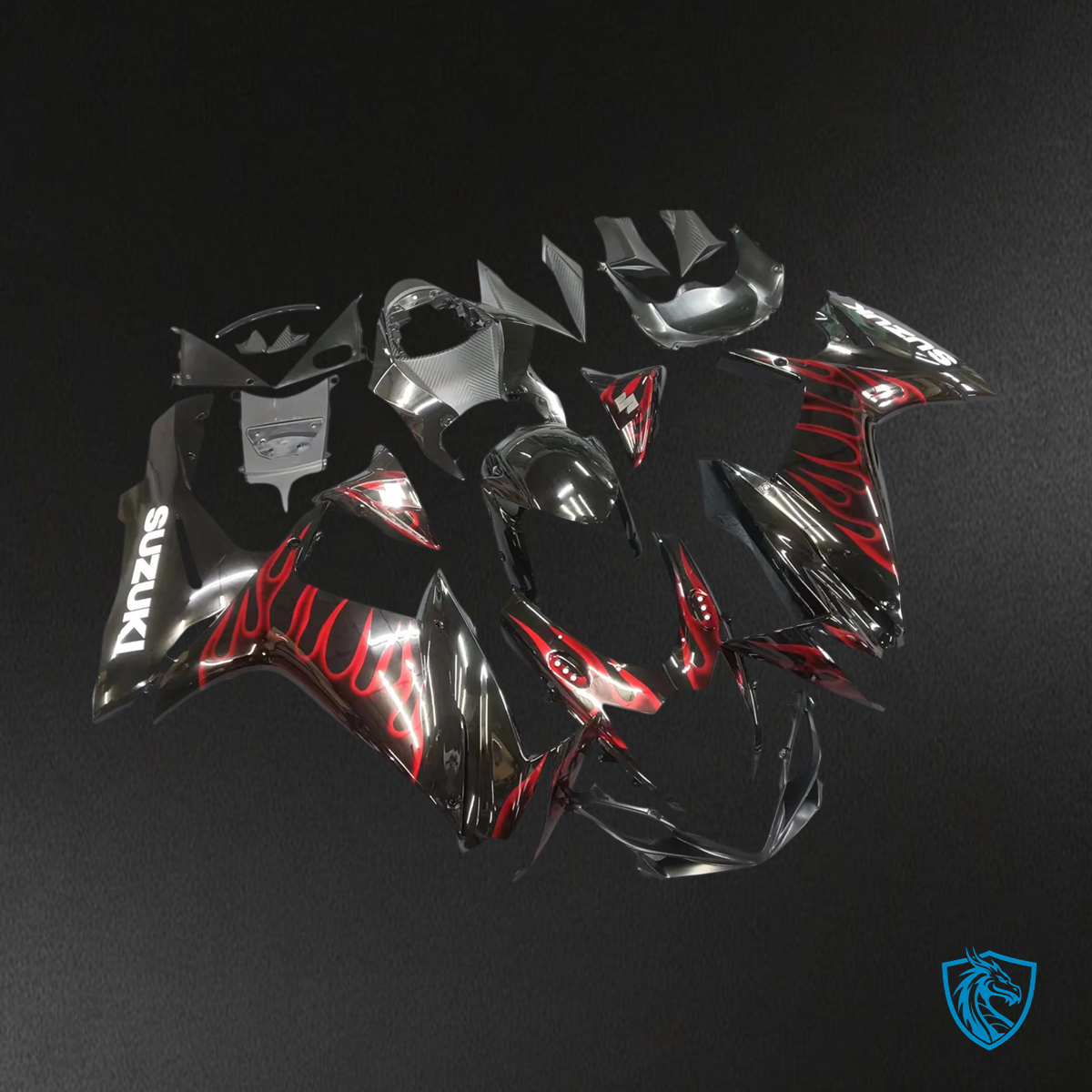 Suzuki GSXR 600-750 (2011-2025) Black and Red - Fairing Kit