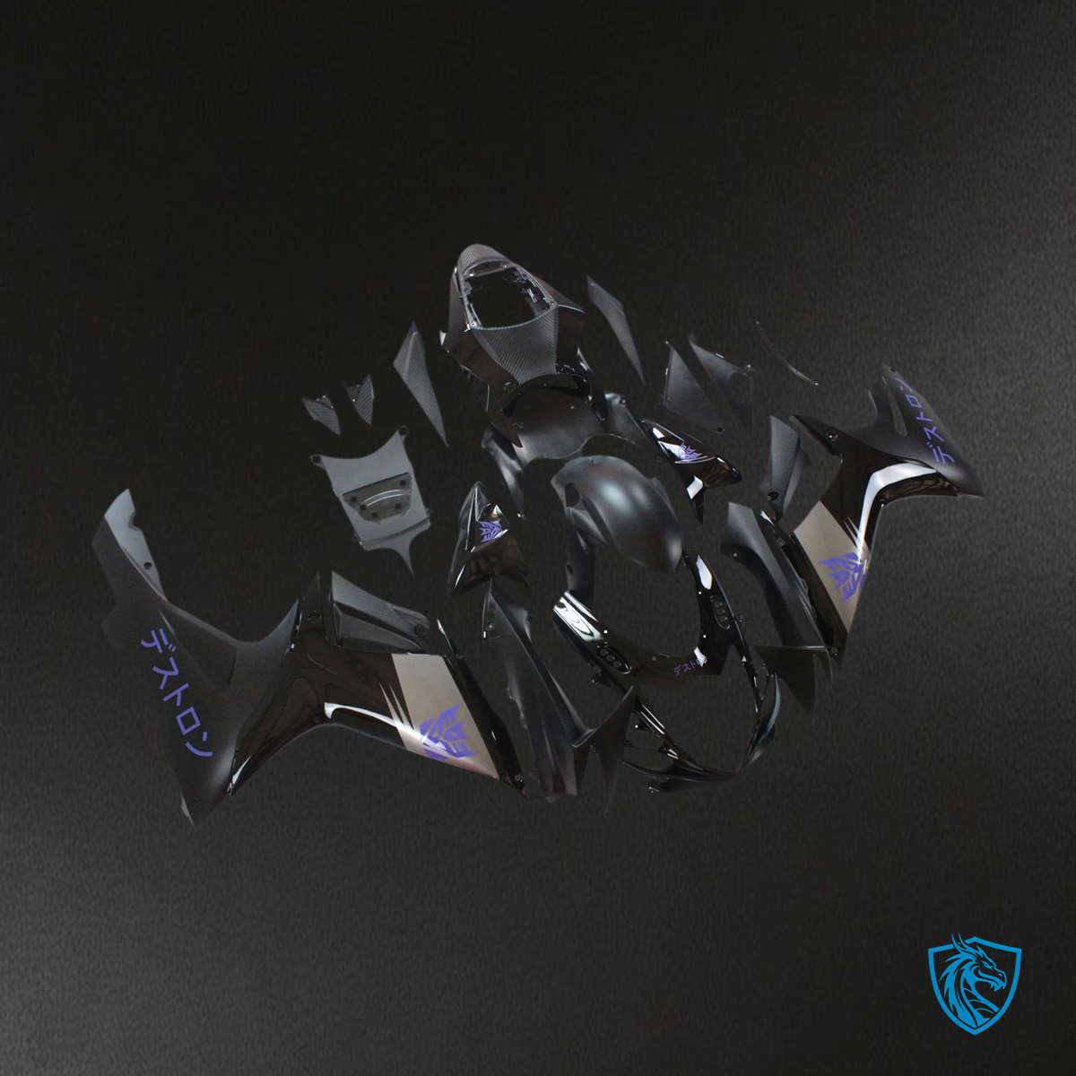 Suzuki GSXR 600-750 (2011-2025) Black With Purple Logo - Fairing Kit