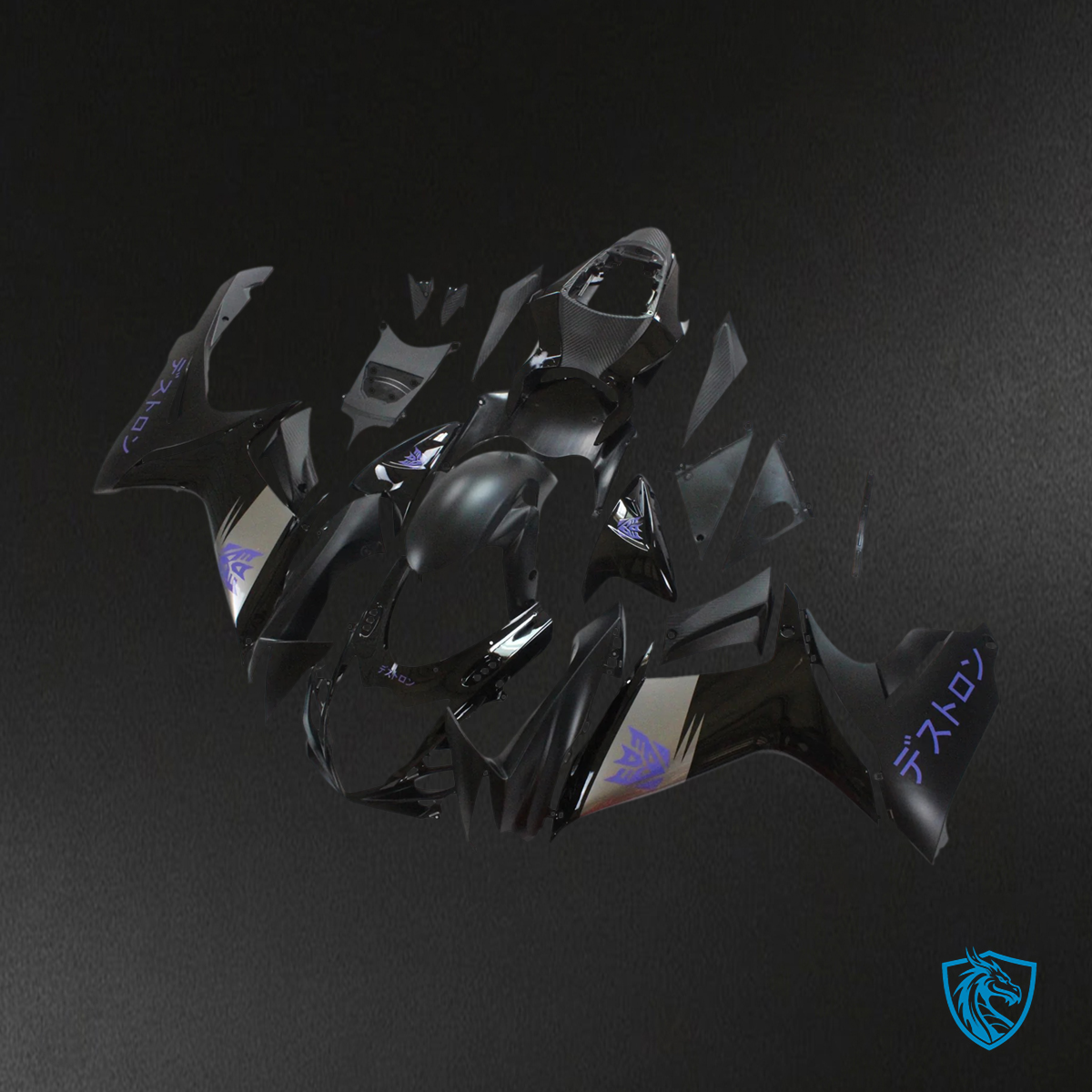 Suzuki GSXR 600-750 (2011-2025) Black With Purple Logo - Fairing Kit