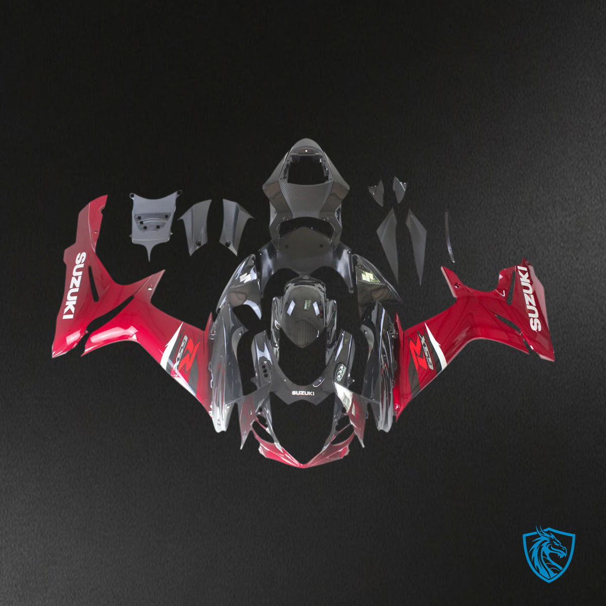 Suzuki GSXR 600-750 (2011-2025) Black With Red - Fairing Kit