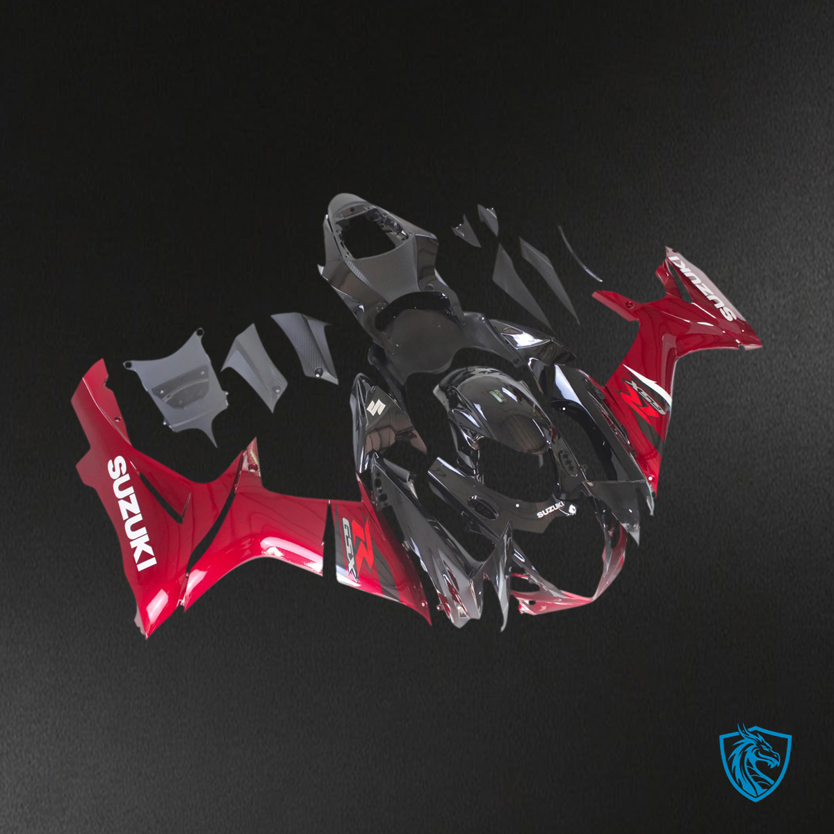 Suzuki GSXR 600-750 (2011-2025) Black With Red - Fairing Kit