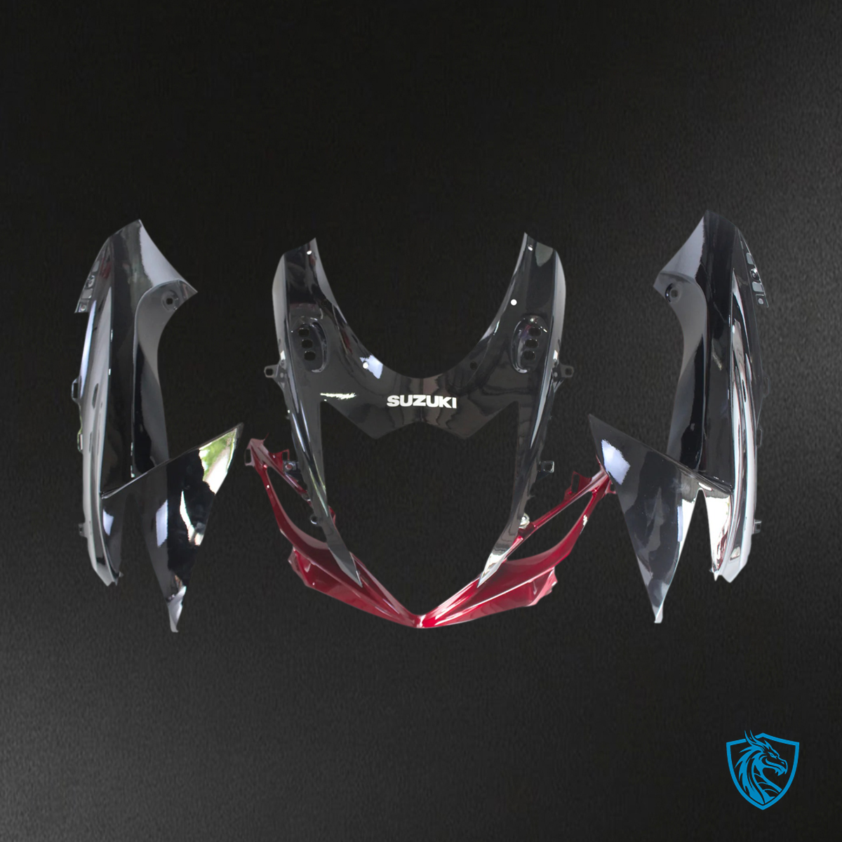 Suzuki GSXR 600-750 (2011-2025) Black With Red - Fairing Kit