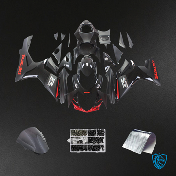 Suzuki GSXR 600-750 (2011-2025) Black With Red Line - Fairing Kit