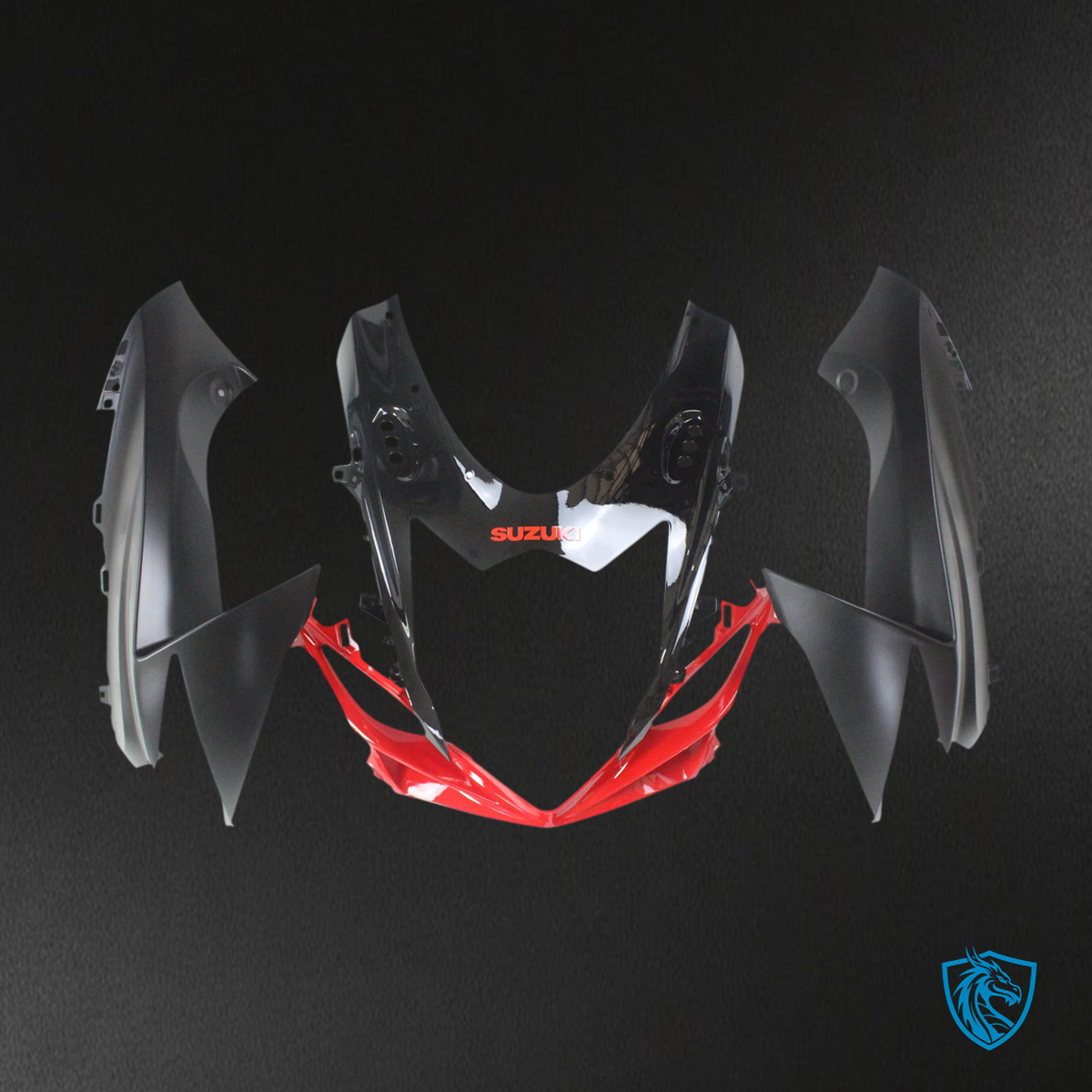 Suzuki GSXR 600-750 (2011-2025) Black With Red Line - Fairing Kit