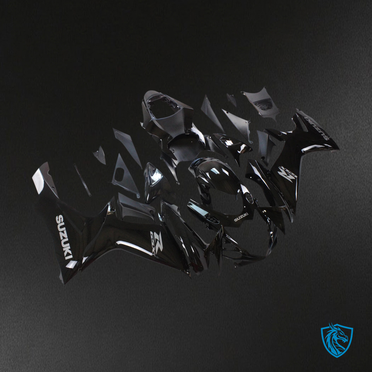 Suzuki GSXR 600-750 (2011-2025) Black With White Logo - Fairing Kit