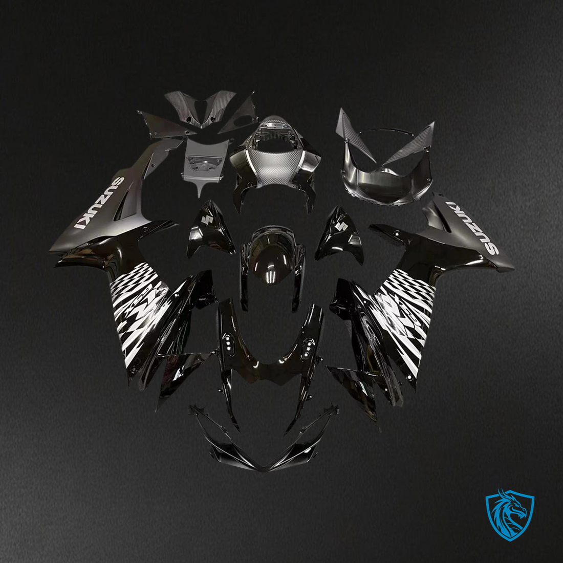 Suzuki GSXR 600-750 (2011-2025) Black & Gray - Fairing Kit