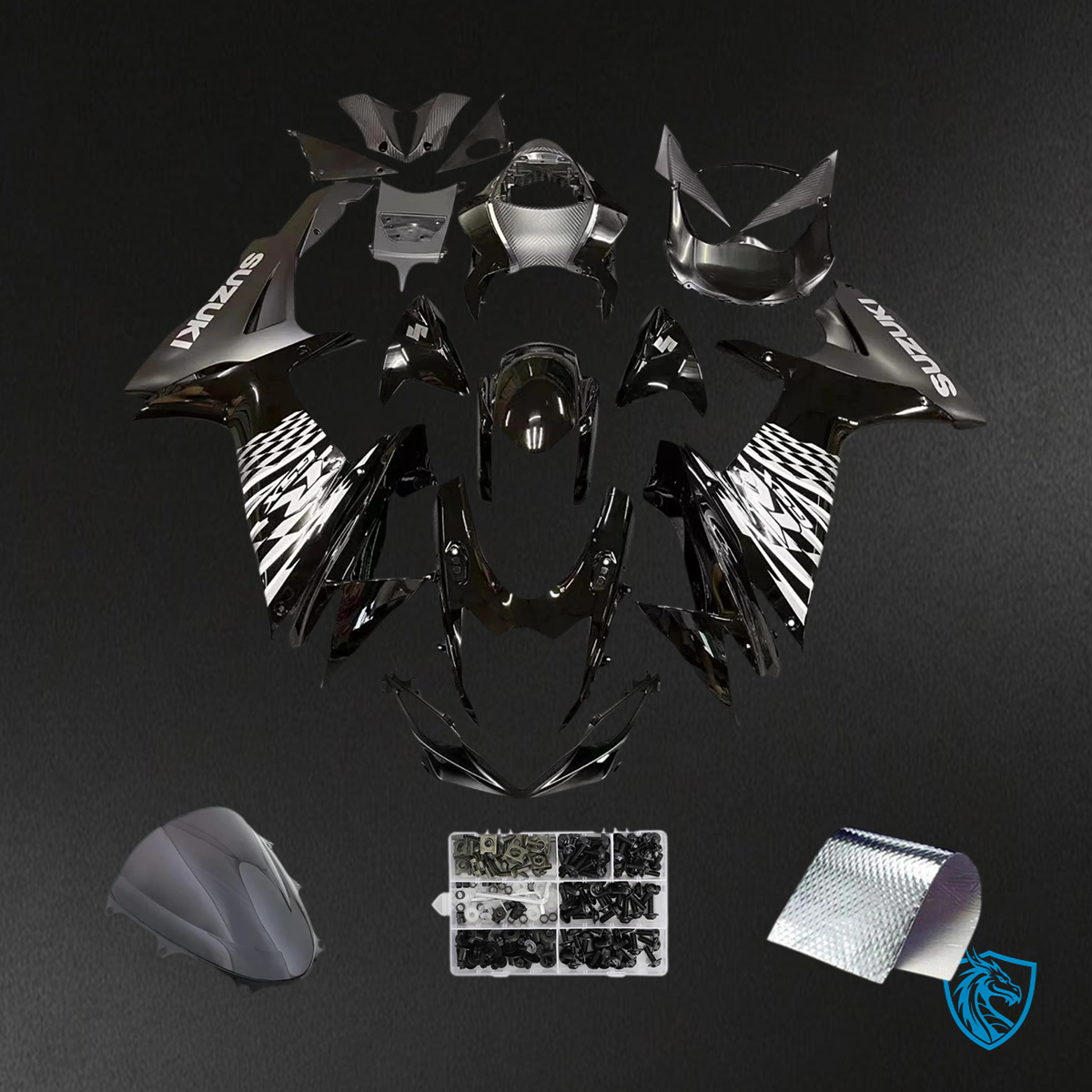 Suzuki GSXR 600-750 (2011-2025) Black & Gray - Fairing Kit