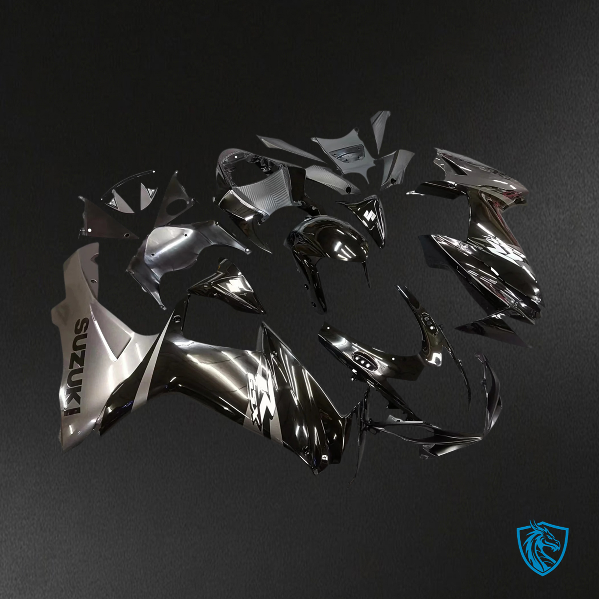 Suzuki GSXR 600-750 (2011-2025) Black and Gray - Fairing Kit