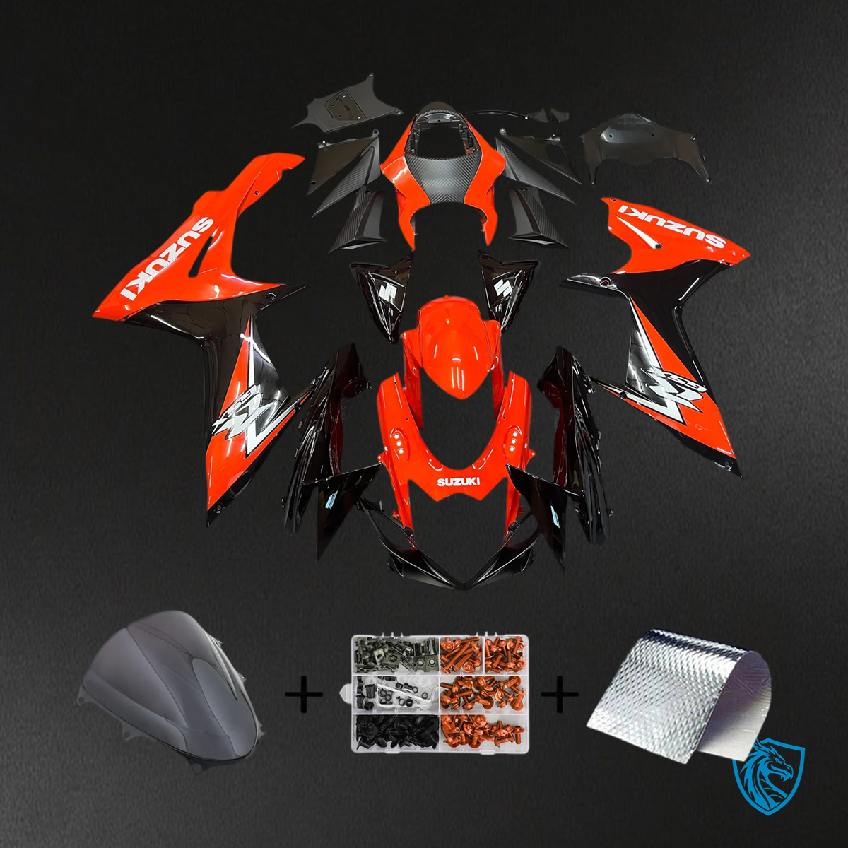 Suzuki GSXR 600-750 (2011-2025) Black & Red Captain America - Fairing Kit