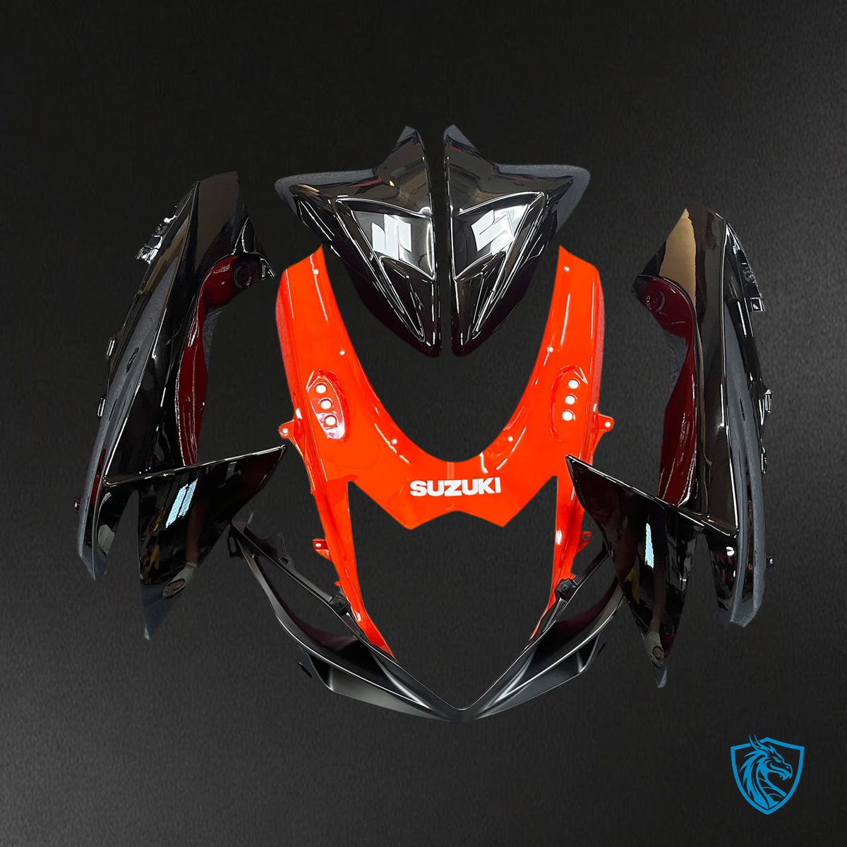 Suzuki GSXR 600-750 (2011-2025) Black & Red Captain America - Fairing Kit