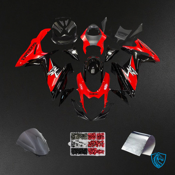 Suzuki GSXR 600-750 (2011-2025) Black & Red - Fairing Kit