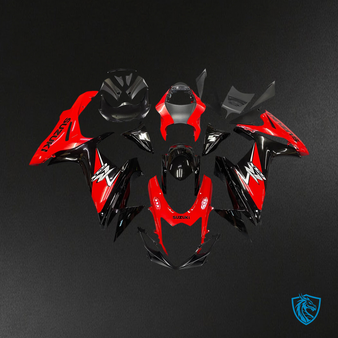 Suzuki GSXR 600-750 (2011-2025) Black & Red - Fairing Kit