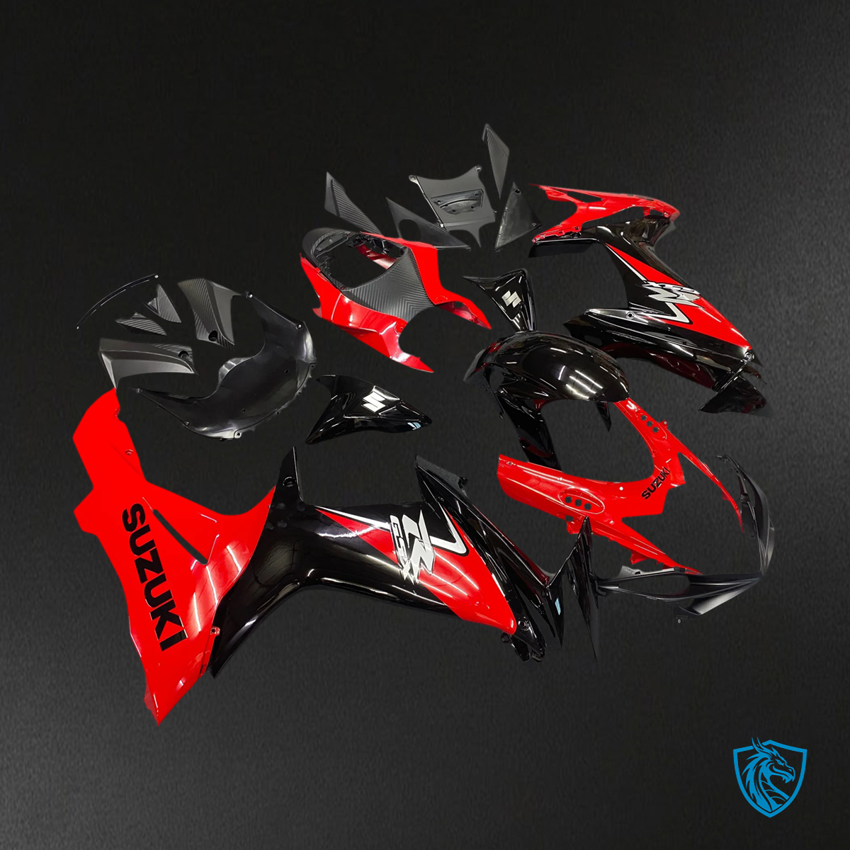 Suzuki GSXR 600-750 (2011-2025) Black & Red - Fairing Kit
