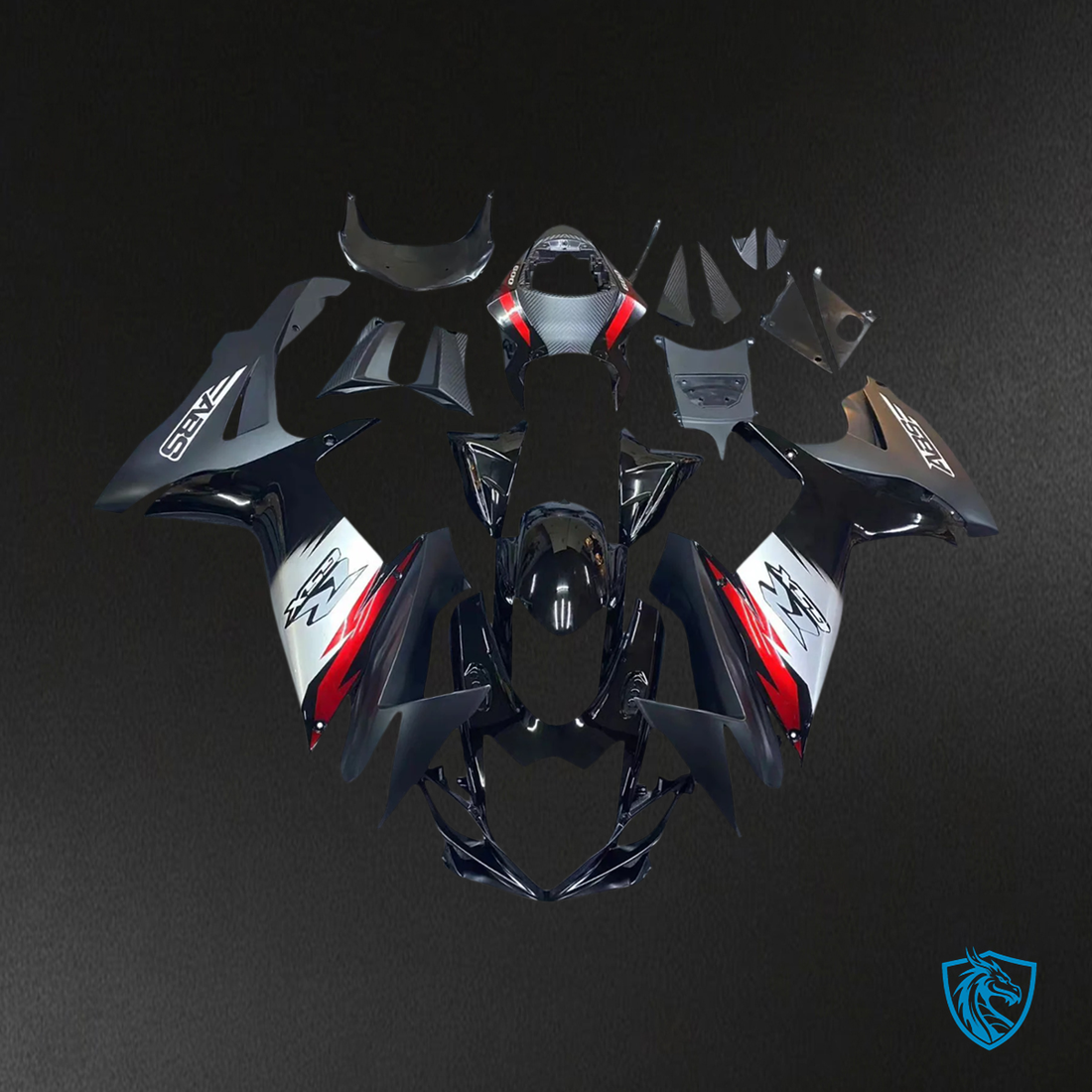 Suzuki GSXR 600-750 (2011-2025) Black with Red Accents - Fairing Kit