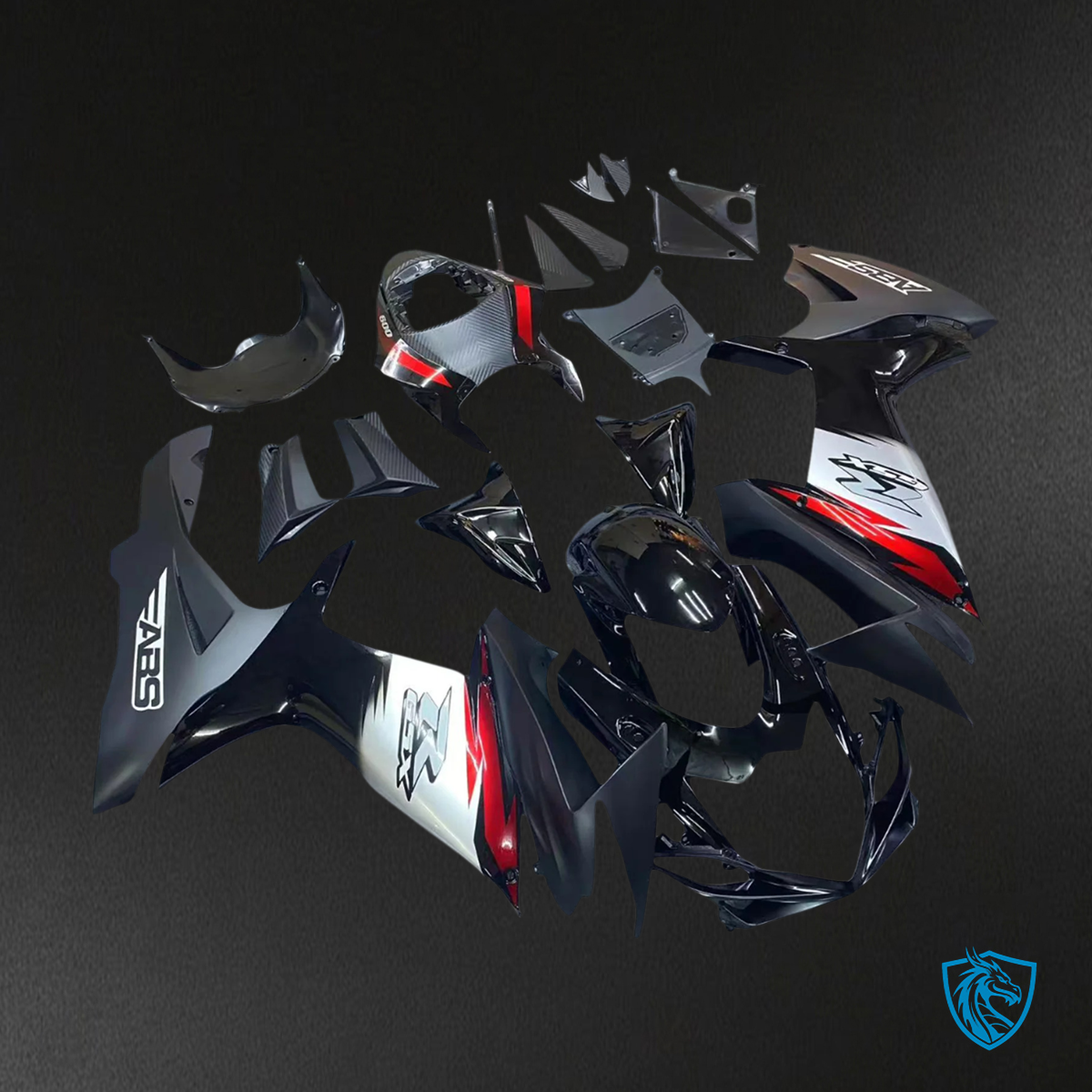 Suzuki GSXR 600-750 (2011-2025) Black with Red Accents - Fairing Kit