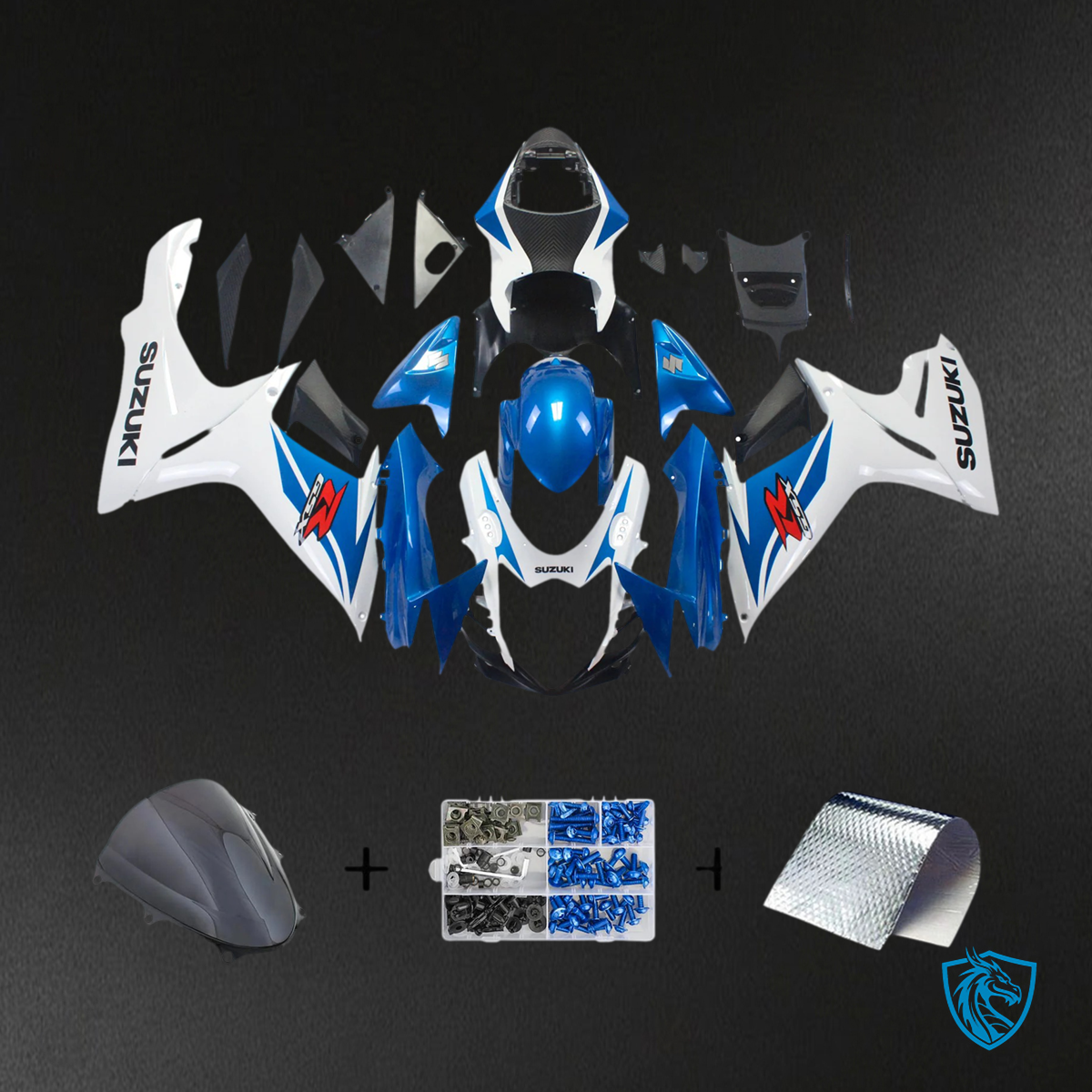 Suzuki GSXR 600-750 (2011-2025) Blue & White - Fairing Kit