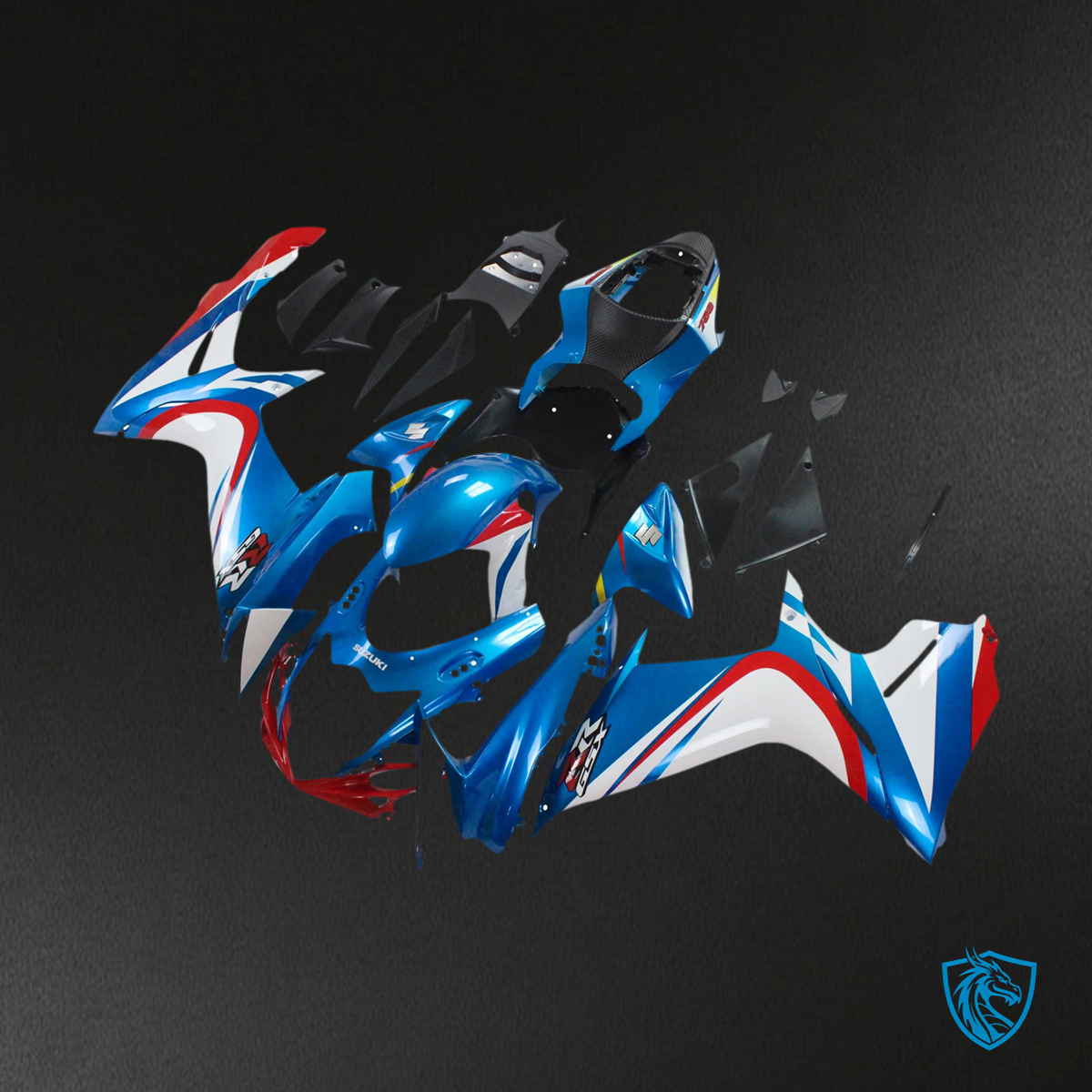Suzuki GSXR 600-750 (2011-2025) Blue, White & Red - Fairing Kit