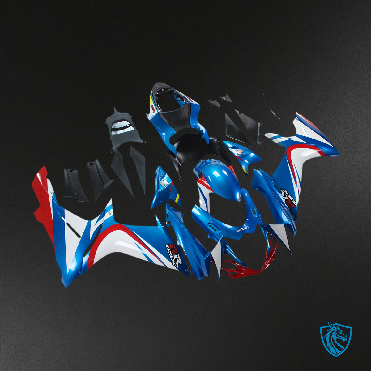 Suzuki GSXR 600-750 (2011-2025) Blue, White & Red - Fairing Kit