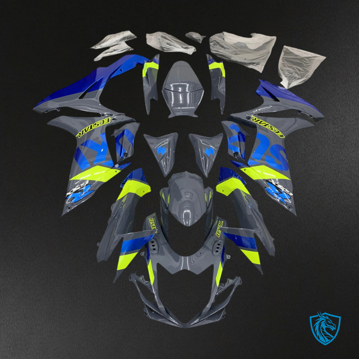 Suzuki GSXR 600-750 (2011-2025) Blue & Green - Fairing Kit