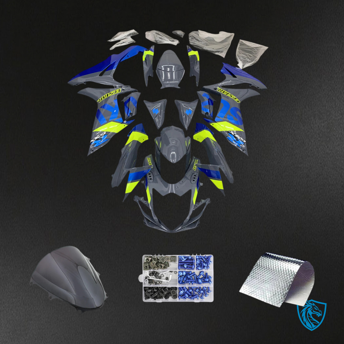 Suzuki GSXR 600-750 (2011-2025) Blue & Green - Fairing Kit