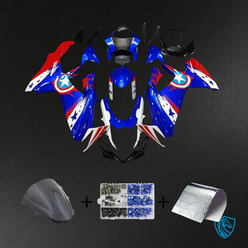 Suzuki GSXR 600-750 (2011-2025) Blue & Red Captain America - Fairing Kit