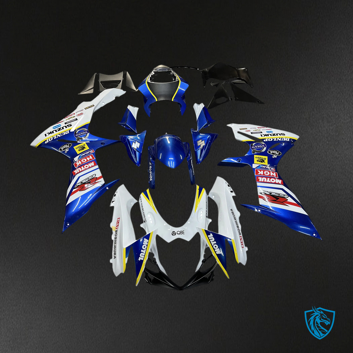 Suzuki GSXR 600-750 (2011-2025) Blue & White with Logo - Fairing Kit