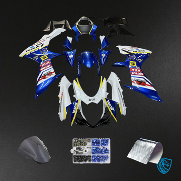 Suzuki GSXR 600-750 (2011-2025) Blue & White with Logo - Fairing Kit
