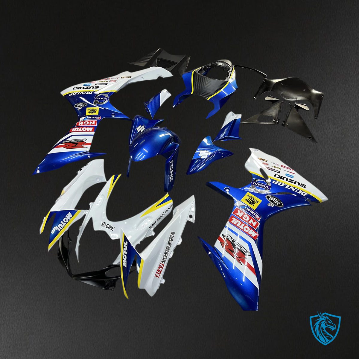 Suzuki GSXR 600-750 (2011-2025) Blue & White with Logo - Fairing Kit