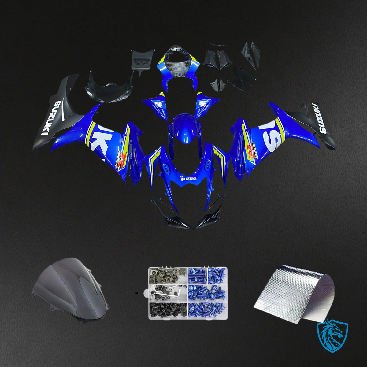 Suzuki GSXR 600-750 (2011-2025) Blue with Yellow Accent - Fairing Kit
