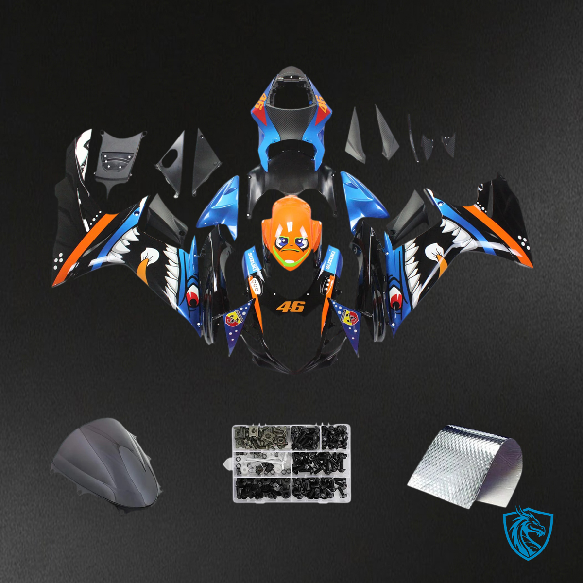 Suzuki GSXR 600-750 (2011-2025) Cartoon Shark - Fairing Kit