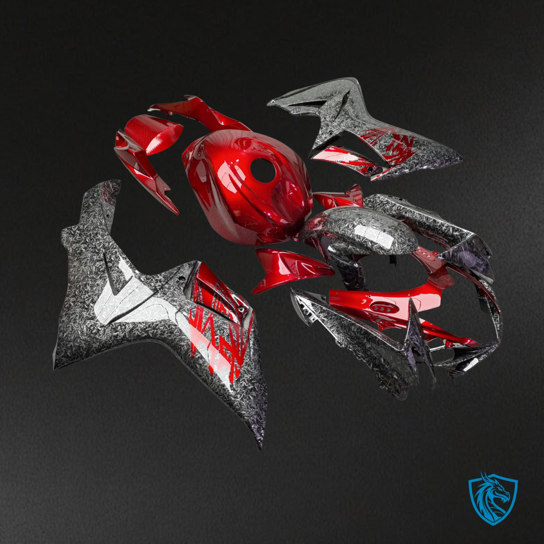Suzuki GSXR 600-750 (2011-2025) Gloss Candy Red & Silver Fairing Kit - Aftermarket ABS Bodywork