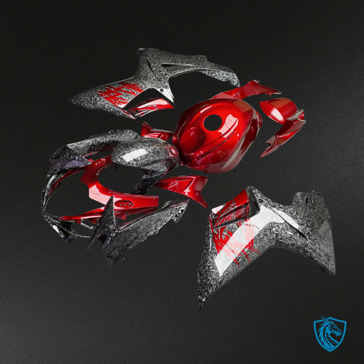 Suzuki GSXR 600-750 (2011-2025) Gloss Candy Red & Silver Fairing Kit - Aftermarket ABS Bodywork