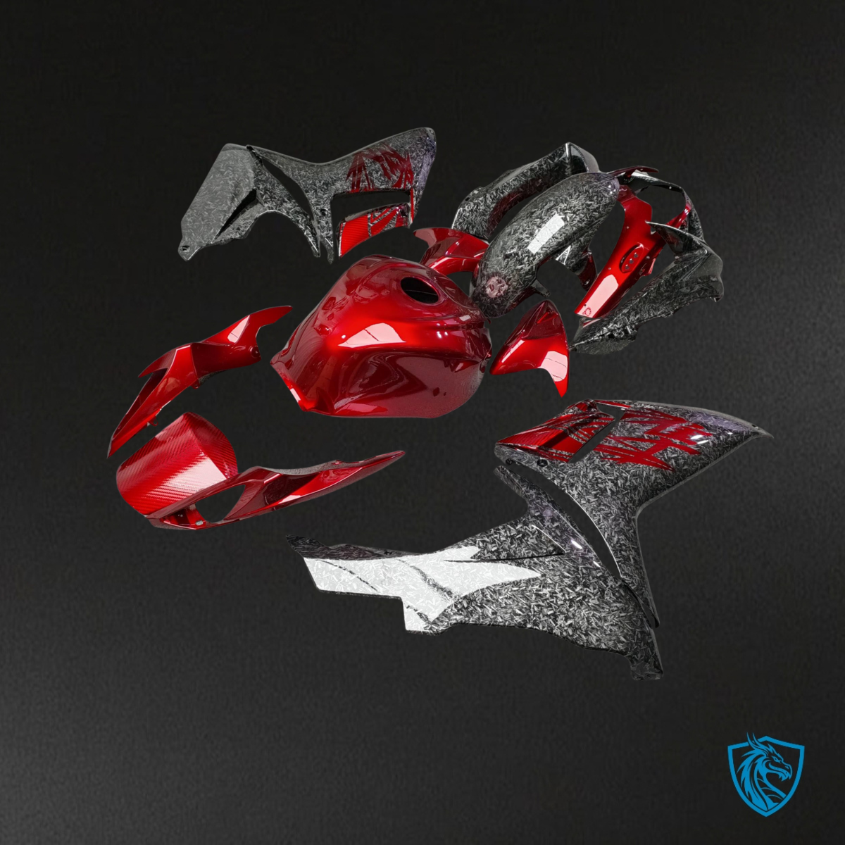Suzuki GSXR 600-750 (2011-2025) Gloss Candy Red & Silver Fairing Kit - Aftermarket ABS Bodywork