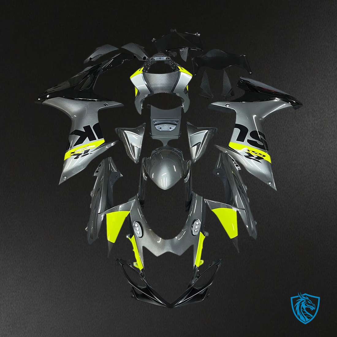 Suzuki GSXR 600-750 (2011-2025) Gloss Gray & Yellow - Fairing Kit