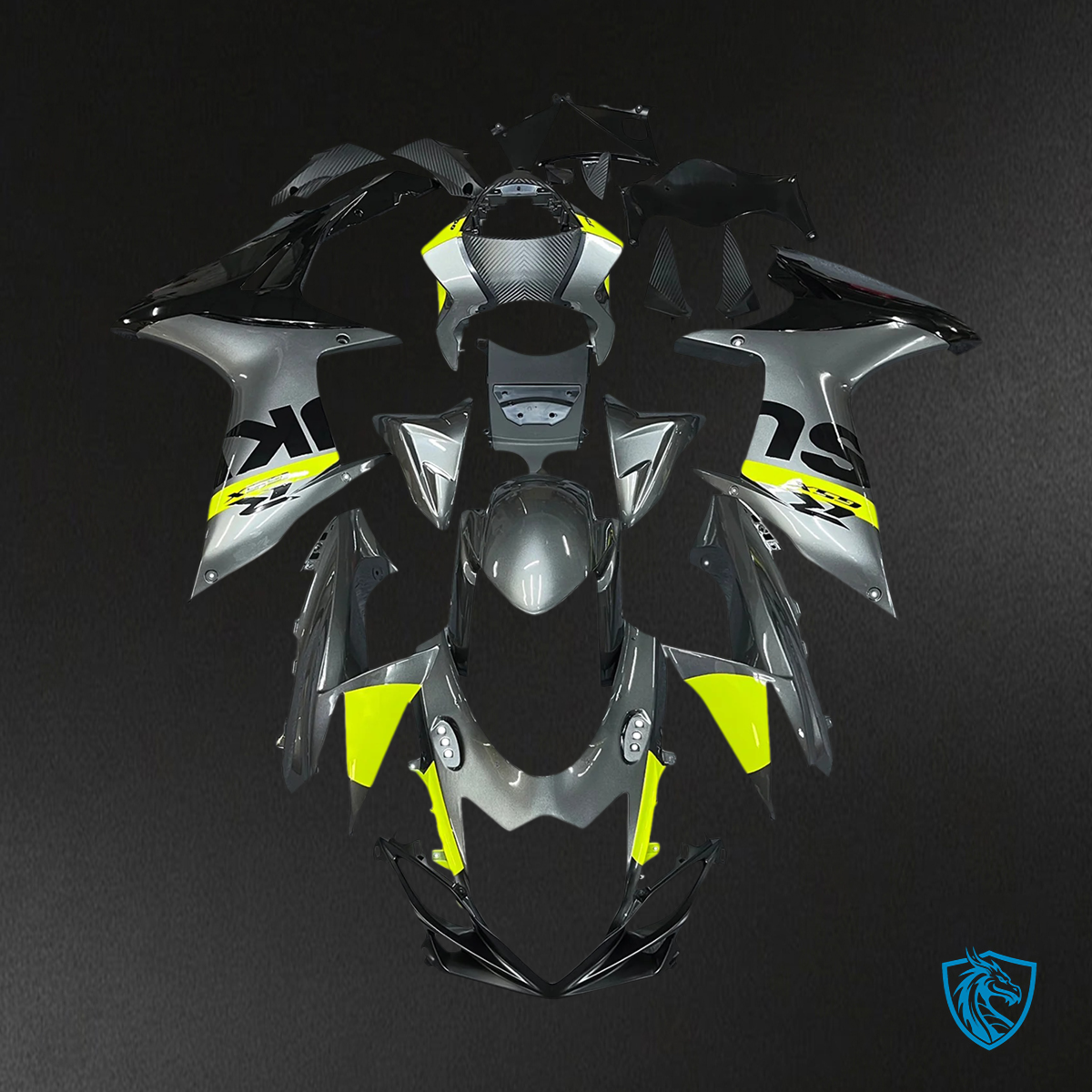 Suzuki GSXR 600-750 (2011-2025) Gloss Gray & Yellow - Fairing Kit