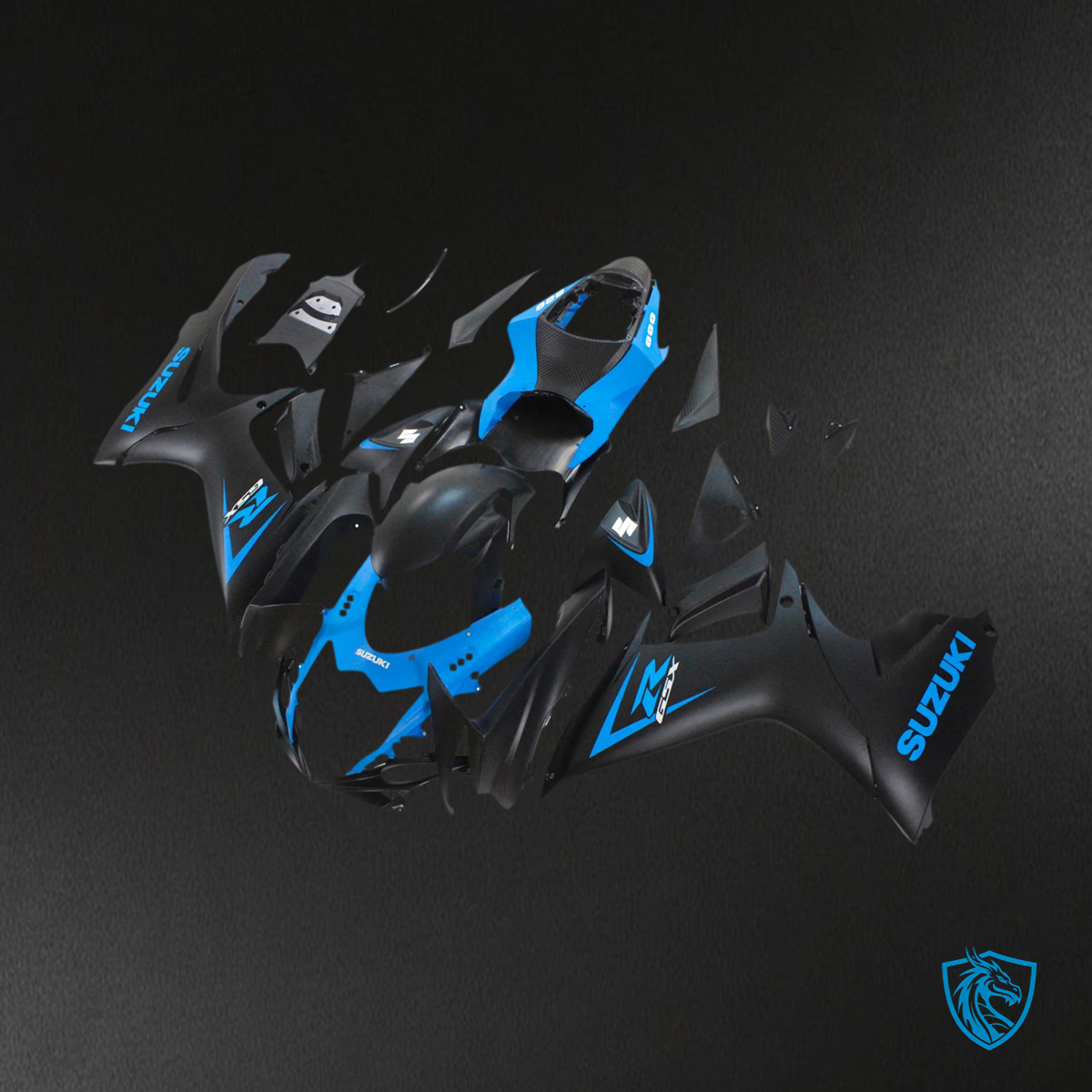 Suzuki GSXR 600-750 (2011-2025) Matte Blue and Black - Fairing Kit