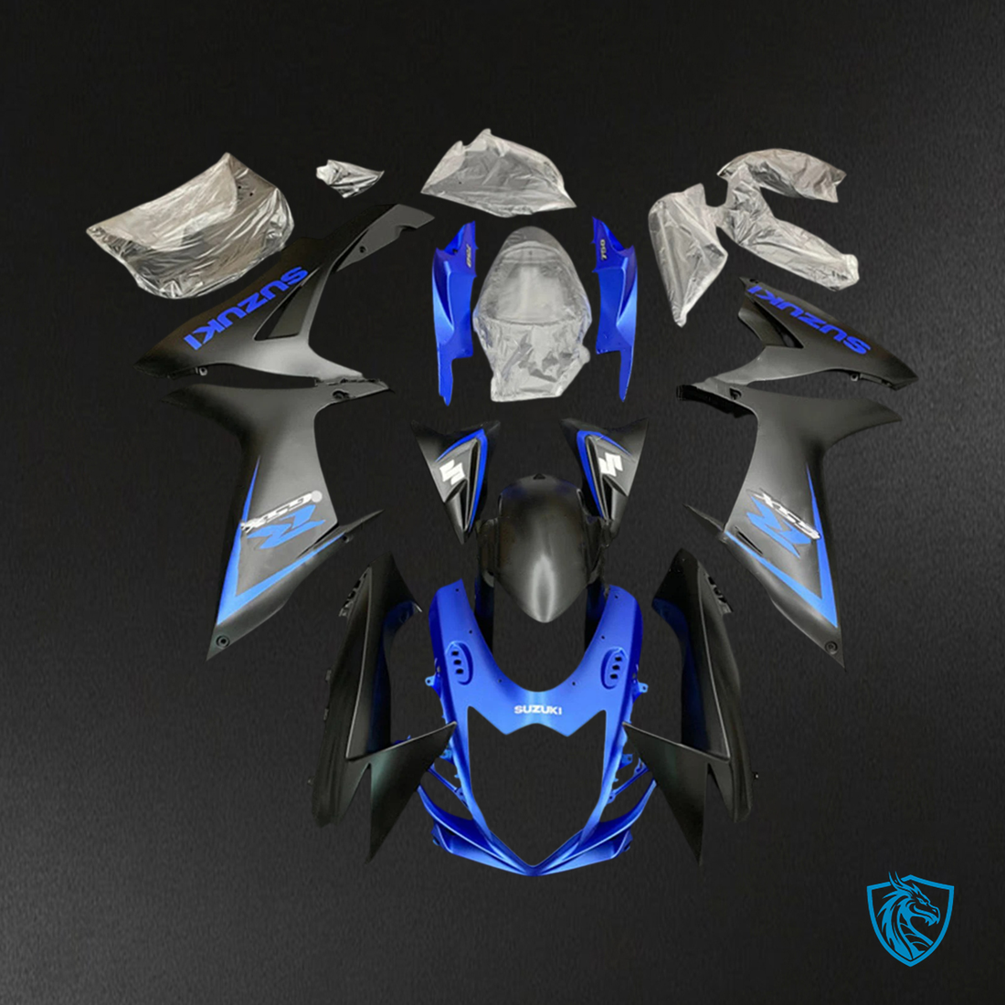 Suzuki GSXR 600-750 (2011-2025) Matte Blue & Black - Fairing Kit