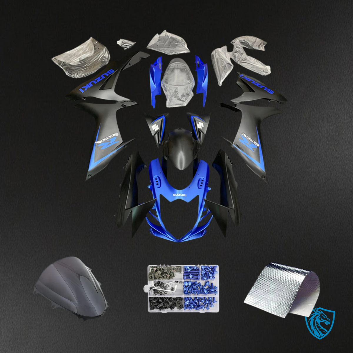 Suzuki GSXR 600-750 (2011-2025) Matte Blue & Black - Fairing Kit