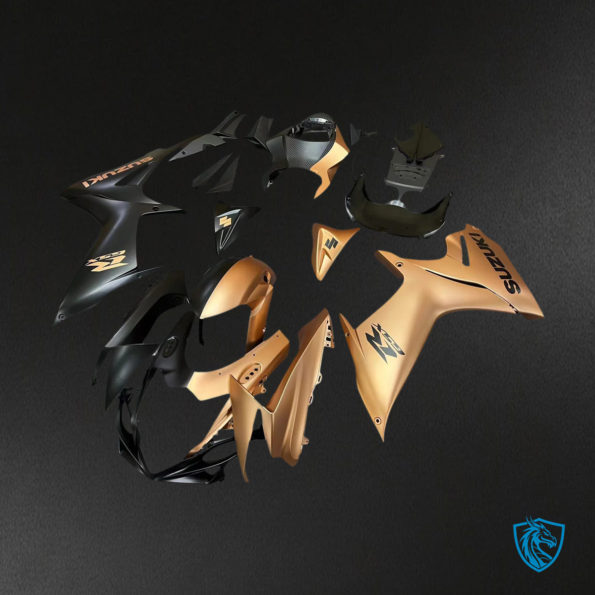 Suzuki GSXR 600-750 (2011-2025) Matte Half Black & Half Brown - Fairing Kit