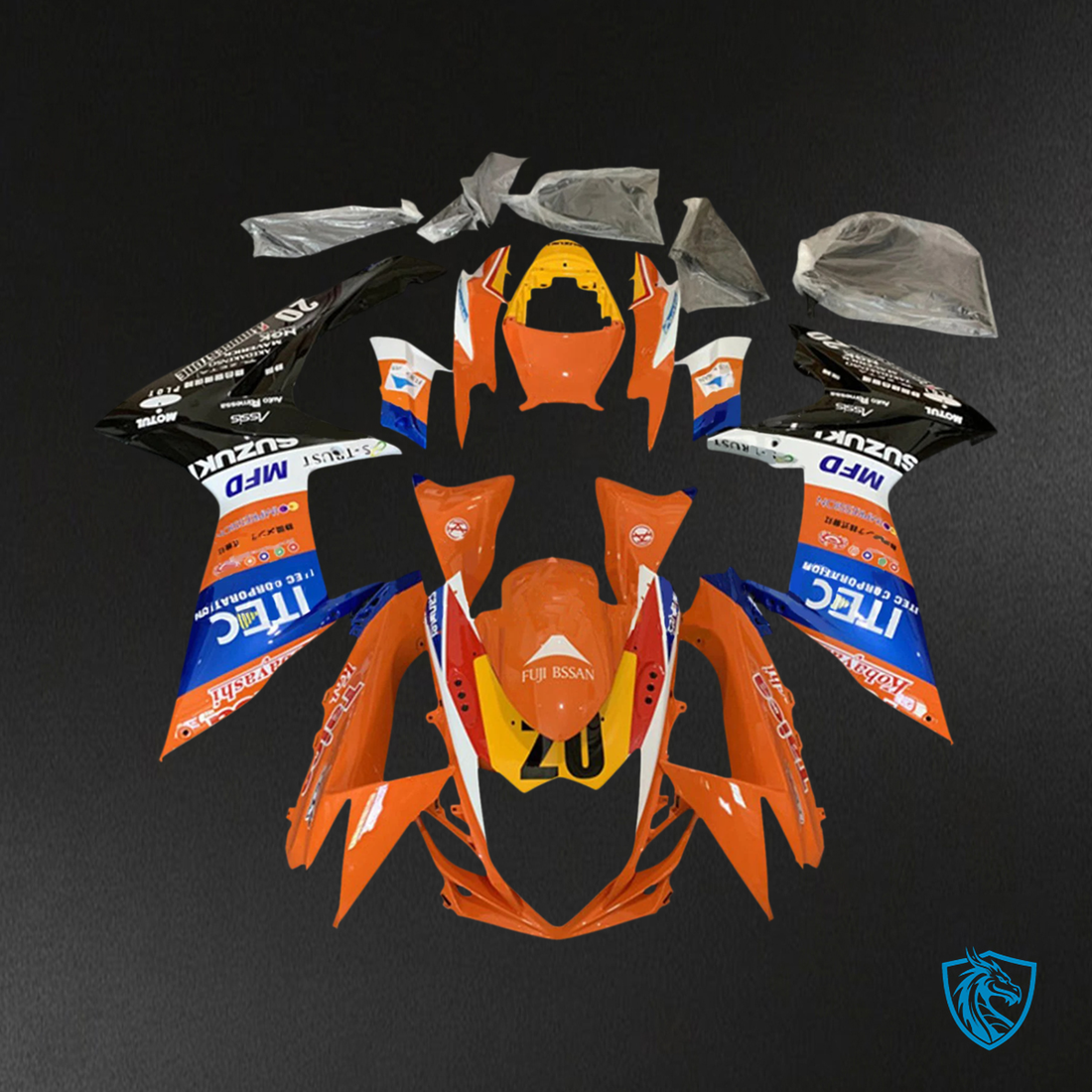 Suzuki GSXR 600-750 (2011-2025) Orange & Blue - Fairing Kit