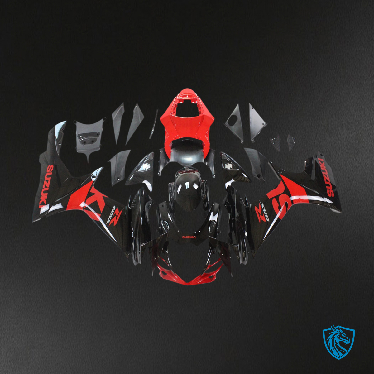 Suzuki GSXR 600-750 (2011-2025) Red and Black - Fairing Kit