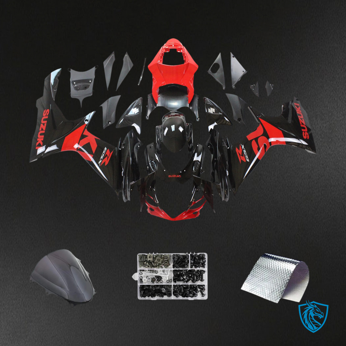 Suzuki GSXR 600-750 (2011-2025) Red and Black - Fairing Kit