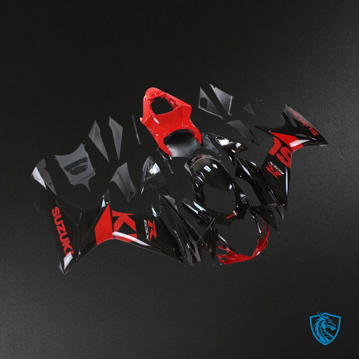 Suzuki GSXR 600-750 (2011-2025) Red and Black - Fairing Kit