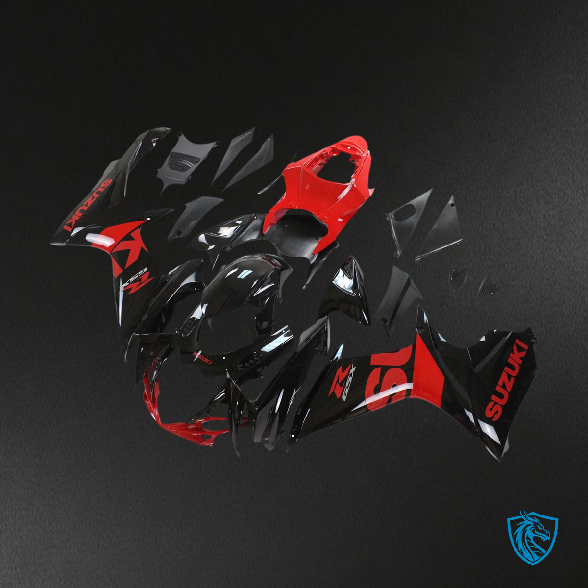 Suzuki GSXR 600-750 (2011-2025) Red and Black - Fairing Kit